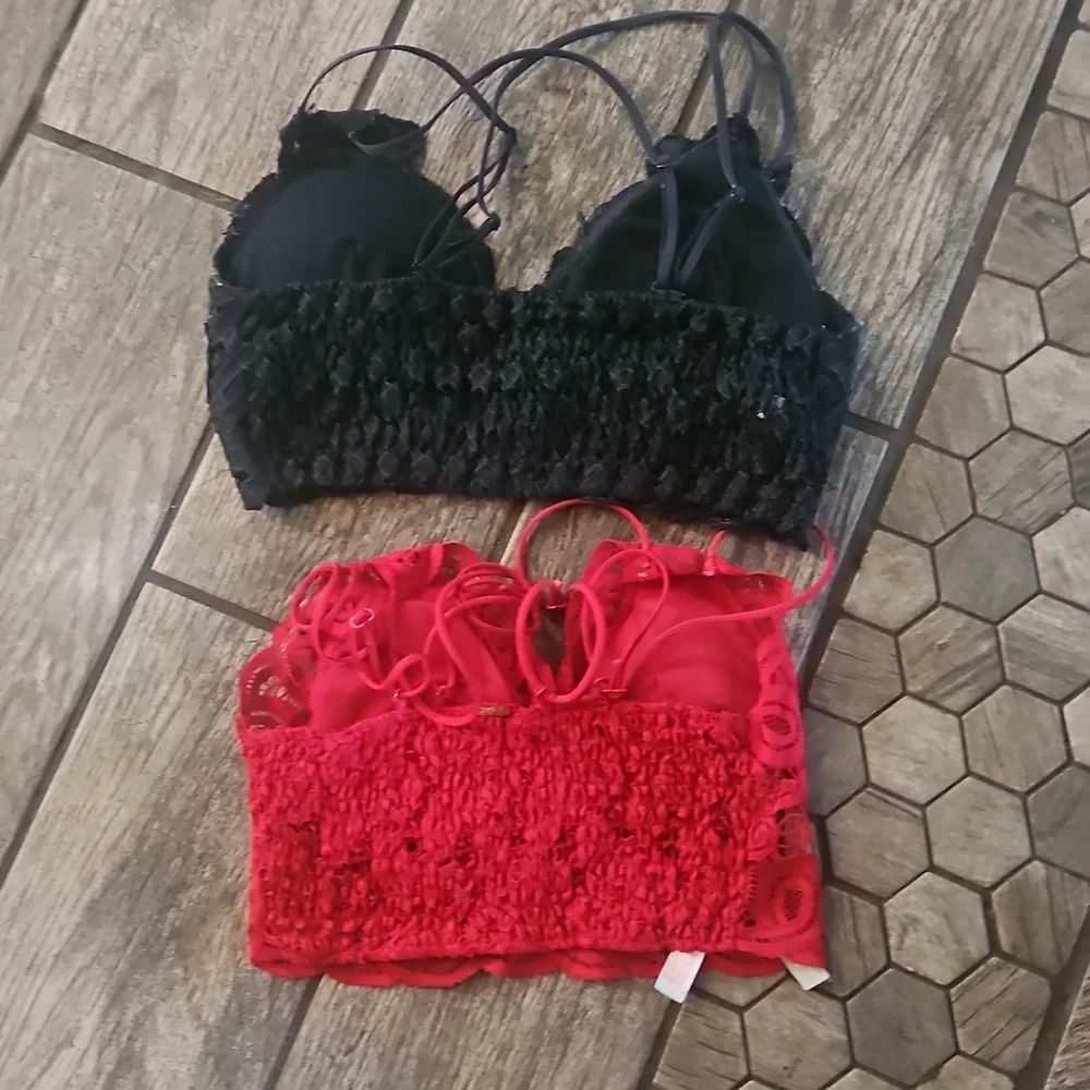 Victoria's Secret Lace Bralet Set - Black & Red
